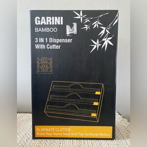 NEW IN BOX - Garini Bamboo 3-in-1 Dispenser with Cutter